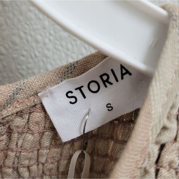 Storia Smocked Cotton  Floral Ruffle Cap Sleeve Dress Small NWT - Picture 8 of 11